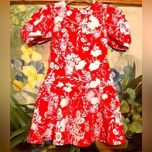 ASOS GIRLS PUFFED SLEEVES DROP WAIST DRESS SZ 4